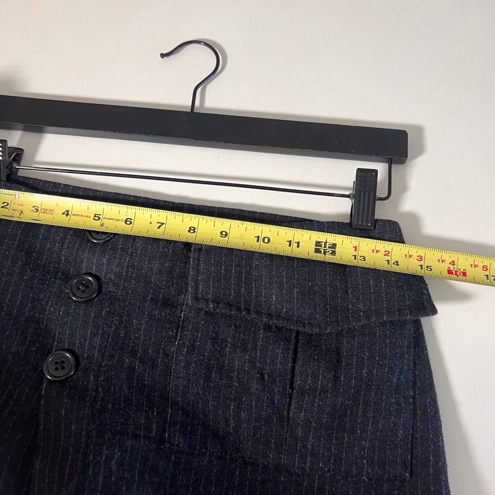 Dana Foley NYC Micro Mini Skirt Size XS Charcoal Pinstripe Low Rise Skort Y2K - Picture 6 of 8